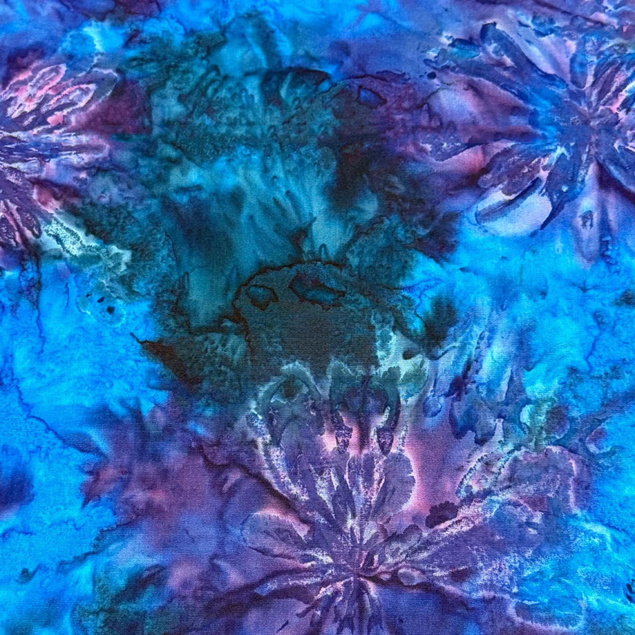 Feldman Premium Indonesian Batik Turquoise & Royal Purple Tie Dye Fabric